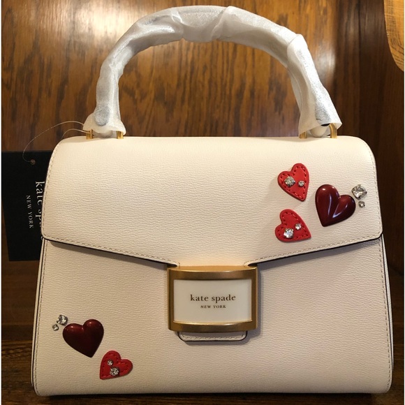 NWT-Kate Spade-Katy-Heart❤️Embellished-Small Top Handle Bag-Dust Bag-$398 - Picture 1 of 16